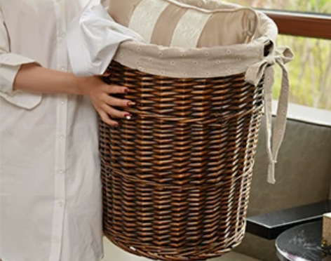 宜然家居脏衣篮藤编无盖收纳箱大号脏衣篓脏衣...