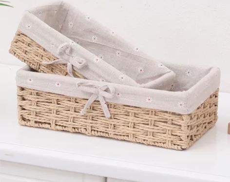 草编收纳筐藤编织布艺桌面茶几杂物玩具钥匙篮...