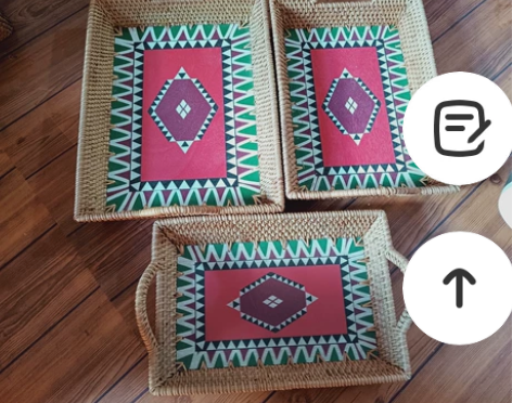 越南藤编编织彩给收纳筐衣物储物箱大号带盖玩...