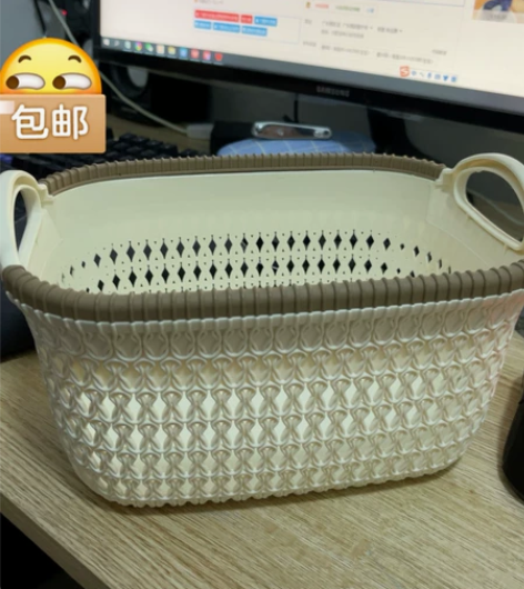 仿藤编镂空收纳筐 全新 买多了闲置两个, ...
