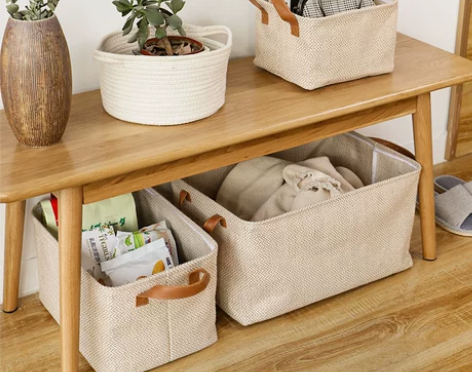 收纳筐布艺衣服玩具桌面零食脏衣篓可折叠