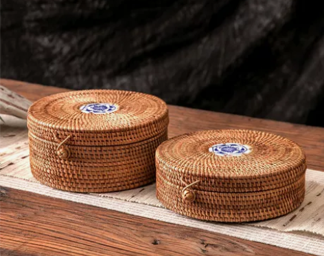 越南藤编,全新茶饼收纳盒,茶叶盒子,包装盒...