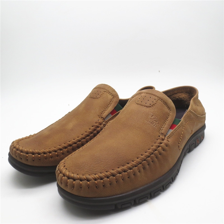 骆驼真皮男鞋卡其38码 套脚男鞋一双