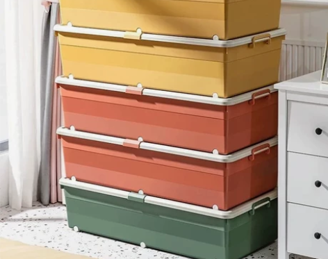 特价清仓床底收纳箱塑料特大号带盖加厚装衣服...