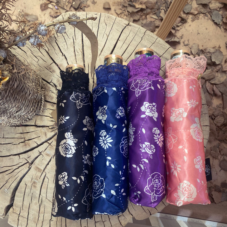全新文艺玫瑰丝绸风遮阳折叠伞 适用对象：成...