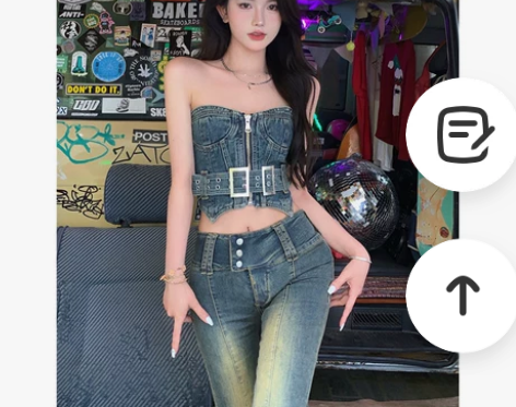 牛仔抹胸上衣背心女背心女夏外穿ins超火设...