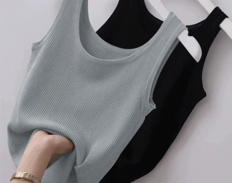 夏季冰丝无袖背心小吊带女外穿工字型辣妹修身...