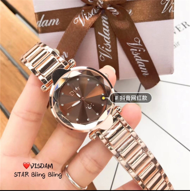 抖音网红2019新款时尚星空手表女满天星情...