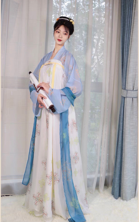 汉黛记原创梦矜唐复原齐胸，出蓝色上衣，全新...