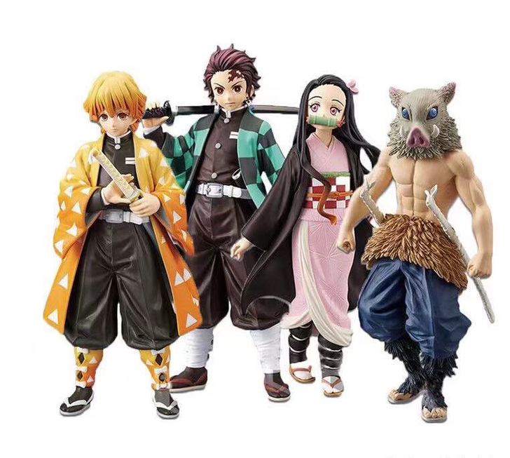 鬼灭之刃我妻善逸灶门炭治郎祢豆子手办模型 ...