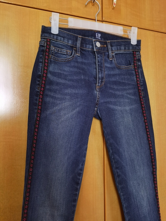 Gap春秋牛仔裤女25码紧身小脚裤长裤复古蓝