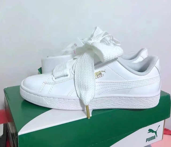 彪马PUMA 蝴蝶结女子百搭漆皮小白鞋经典...