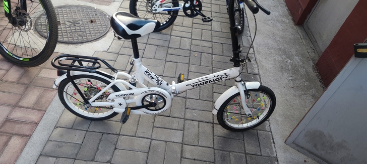 孩子一年级买的学习用骑行车，可折叠