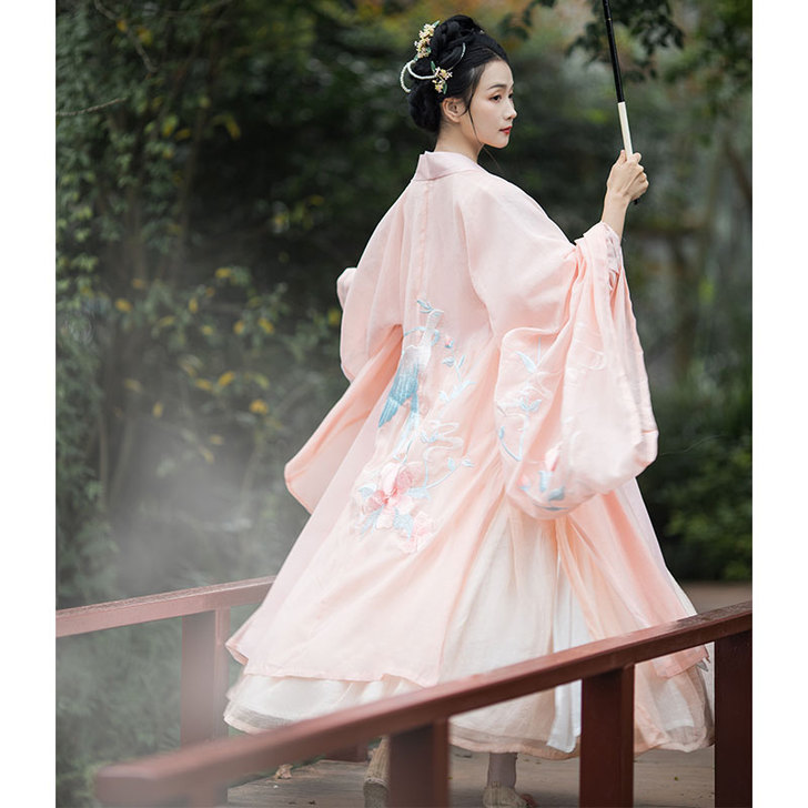 柒邑灵云雀正品原创汉服女对襟齐腰襦裙大袖衫...