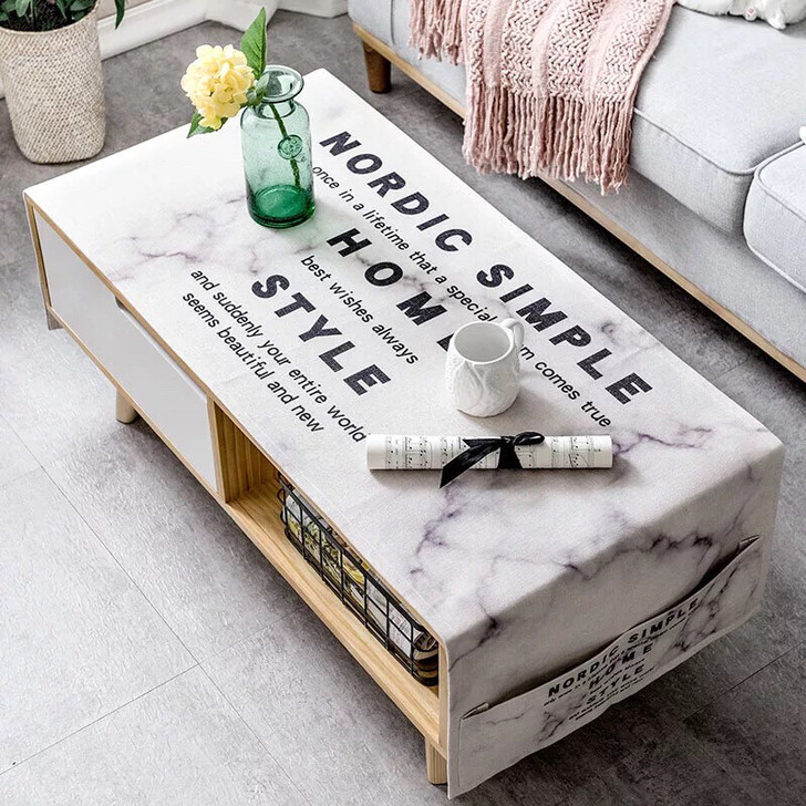 茶几桌布9成新 侧边有口袋北欧风简约干净