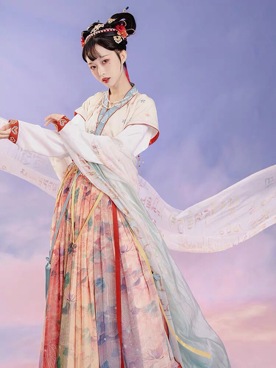 七月夕周年庆秀款 西藏 唐背子齐腰襦裙原创...