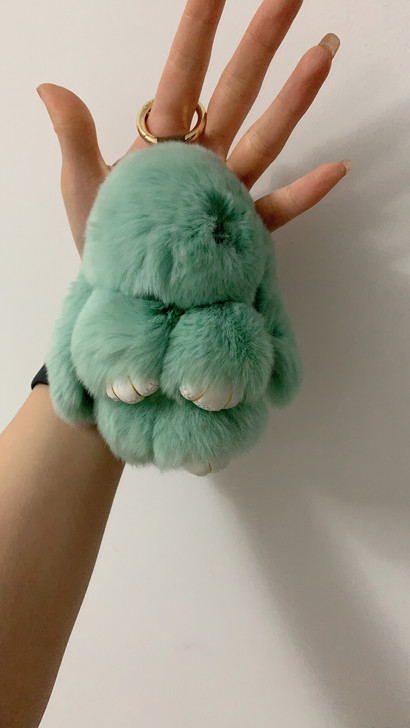 毛绒绒獭兔挂饰，全新薄荷绿，很漂亮，