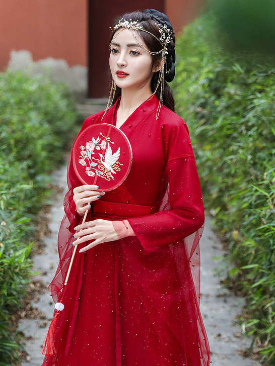汉服女中国风古装广袖流仙裙夏季仙气改良版连...