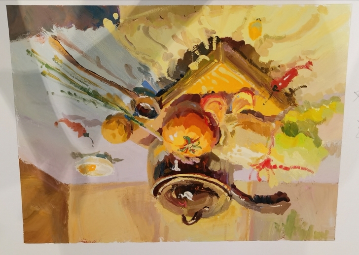 4开水粉静物画成品