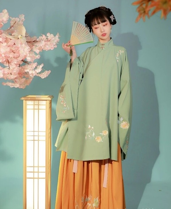 仙楚姬原创汉服【执念】袄裙刺绣立领褶裙日常...