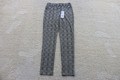 高品质! 弹力针织料格子图案铅笔裤打底##...