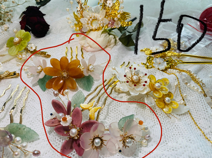 透明福袋玉簪花天然石蝶贝