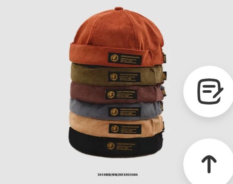 帽子男潮秋冬复古灯芯绒地主帽韩版百搭瓜皮帽...