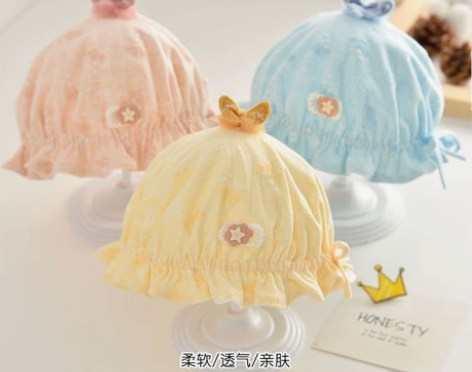 清仓包邮婴儿帽子春秋薄款女孩可爱渔夫帽0-...