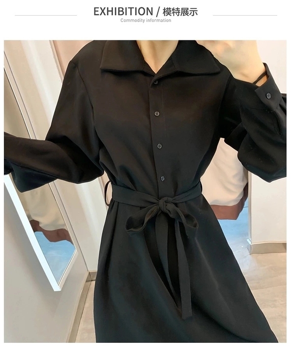 法式复古黑色连衣裙女2021年早秋新款气质...
