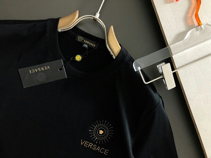 范思哲烫钻刺绣短袖T恤