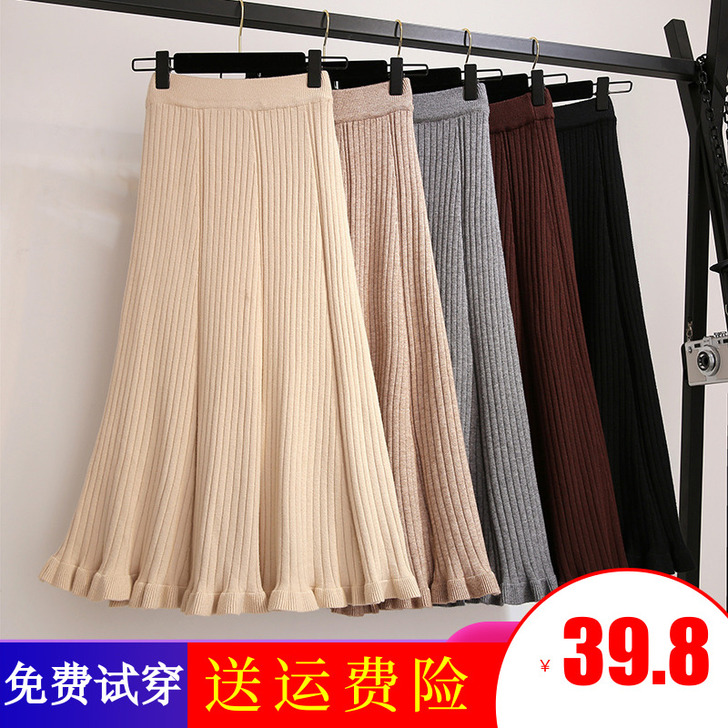 半身裙秋冬，黑色