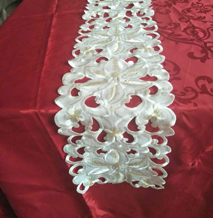 外贸出口满绣花镂空长方桌旗茶几带电视柜装饰...