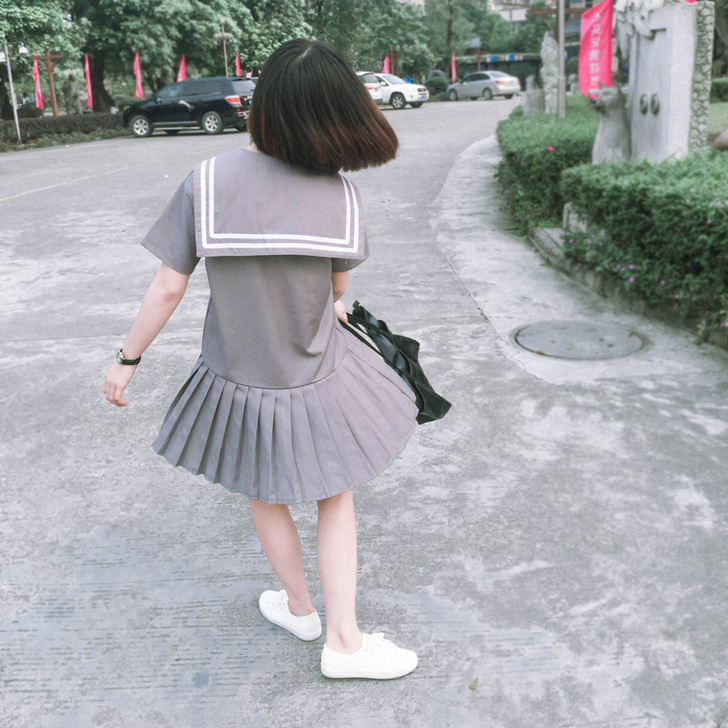 校服连衣裙 海军风