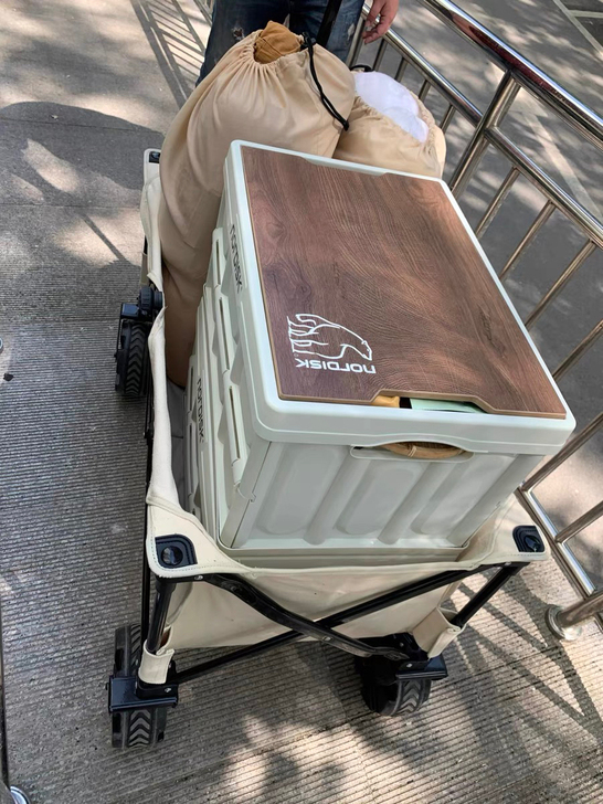 青山大白熊同款木盖板户外折叠杂物箱储物箱 ...