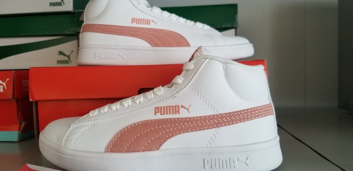 全新 彪马PUMA 高帮 白粉 37码