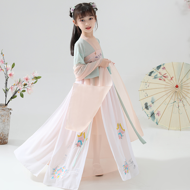 汉服女中国风夏季襦裙古风连衣裙原创儿童古装...