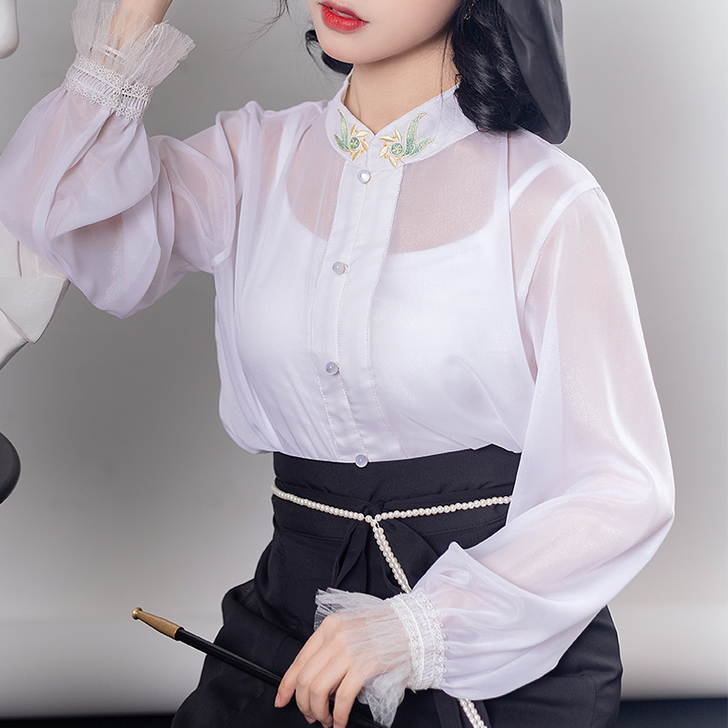 青渊原创汉服汉元素女中国风对襟衫齐腰裙民国...