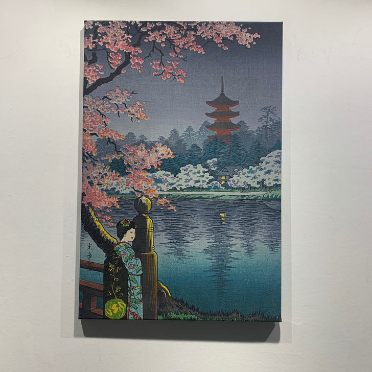 日式风景人物装饰画无框画民宿日料餐厅软装挂画