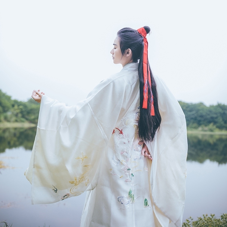 摸鱼儿白泽大袖衫情侣装CP装男装女装刺绣花...