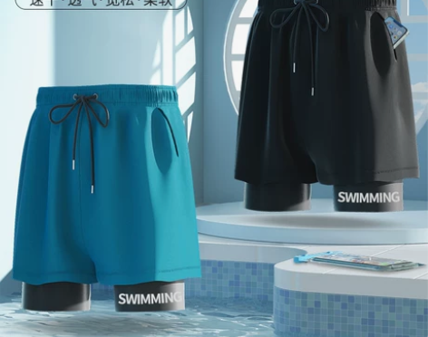 泳裤男士防尴尬款5五分游泳沙滩裤平角泳衣全...