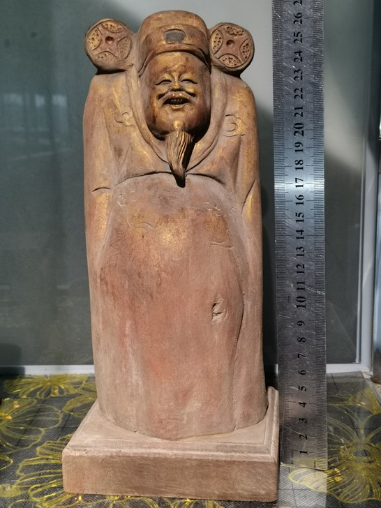 木雕财神爷  现代 品相尺寸如图。
