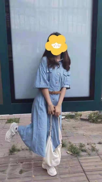 撤店处理，全新复古法式仿牛仔连衣裙50带走