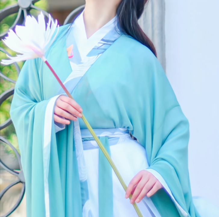 品牌型 :襦裙-鹿鸣 交领青色上襦