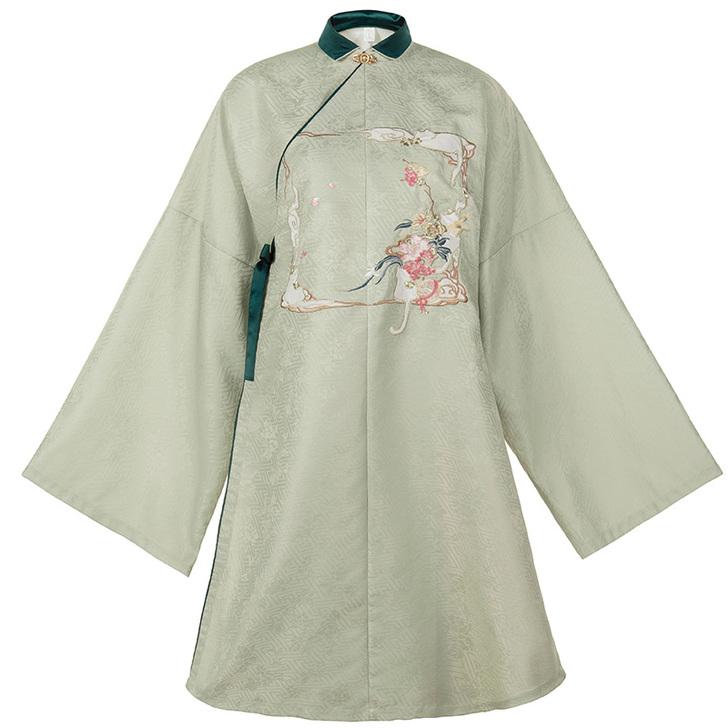 【十三余 小豆蔻儿】[称猫]绣花立领斜襟长...