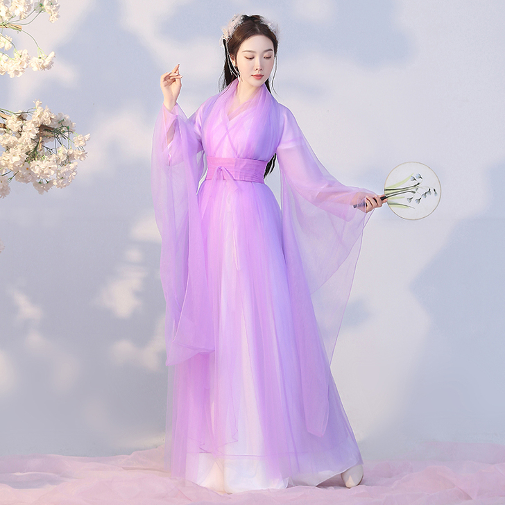 古装女汉服仙气春秋古风交领广袖流仙裙齐腰襦...