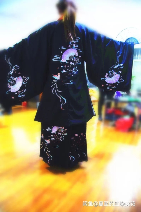 夏雨荷畔桃花扇原创明制汉服立领马面裙披风平...