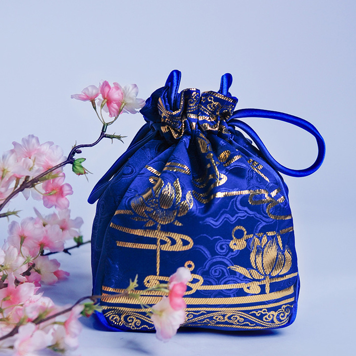 [如梦霓裳]汉服配饰织金手袋中国风荷花牡丹...