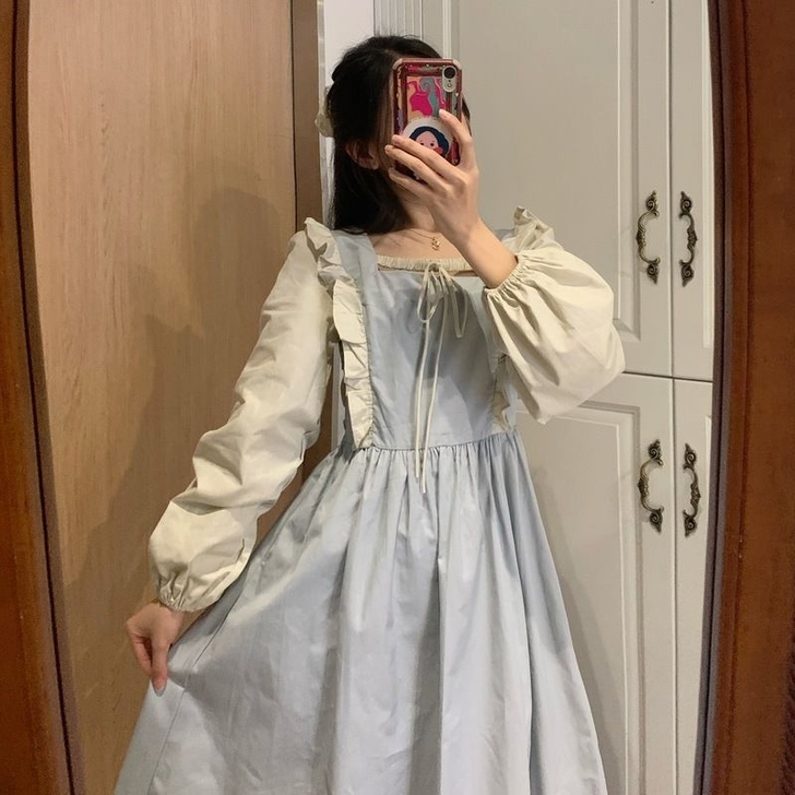 出一批仙女裙，出完就无。法式初恋连衣裙春秋...