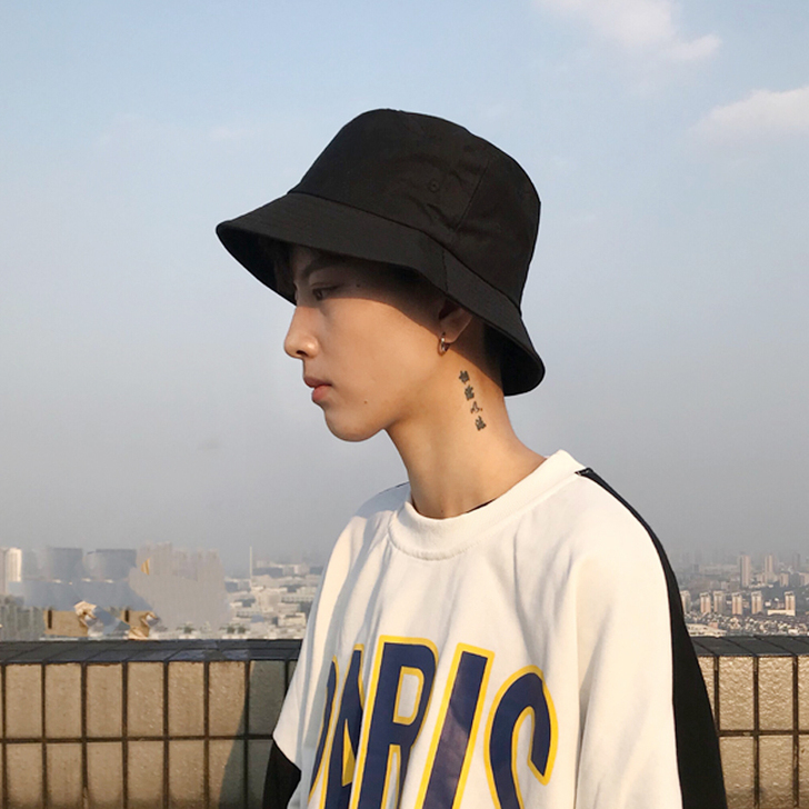 帽子男潮纯色渔夫帽男士酷四季防晒遮阳帽日系...