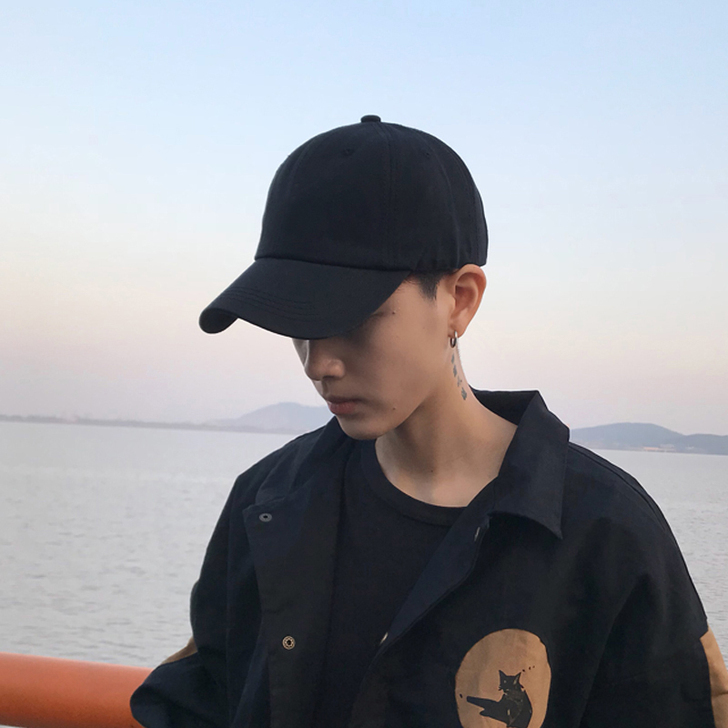 帽子男春夏天酷帅韩版潮人加大码鸭舌帽男黑色...